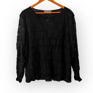 Jessica Holbrook QVC Black‎ Lace Top Size 3X Office Party Formal Feminine NEW